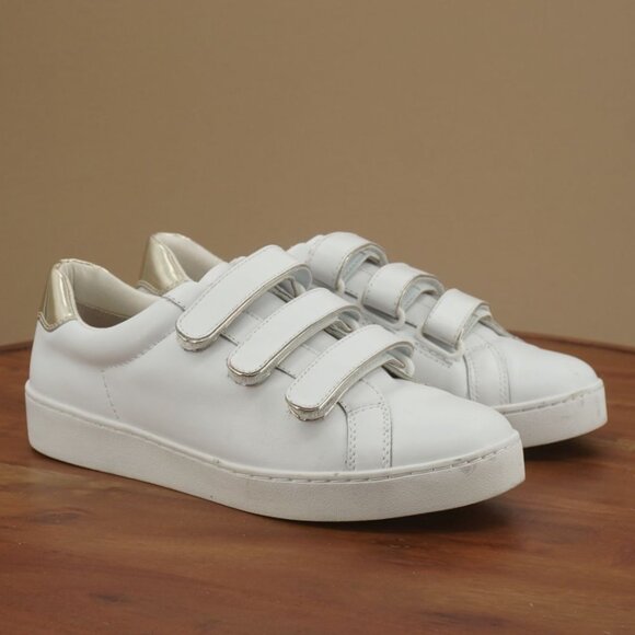 A2-12 Vionic Womens Bobbi Straps Slip On Sneakers Size 8 White Leather - Picture 1 of 9